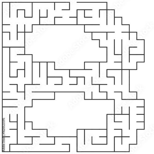 A 20x20 alphabet B letter-shaped educational maze with square cells, no solution, learning activity for kids