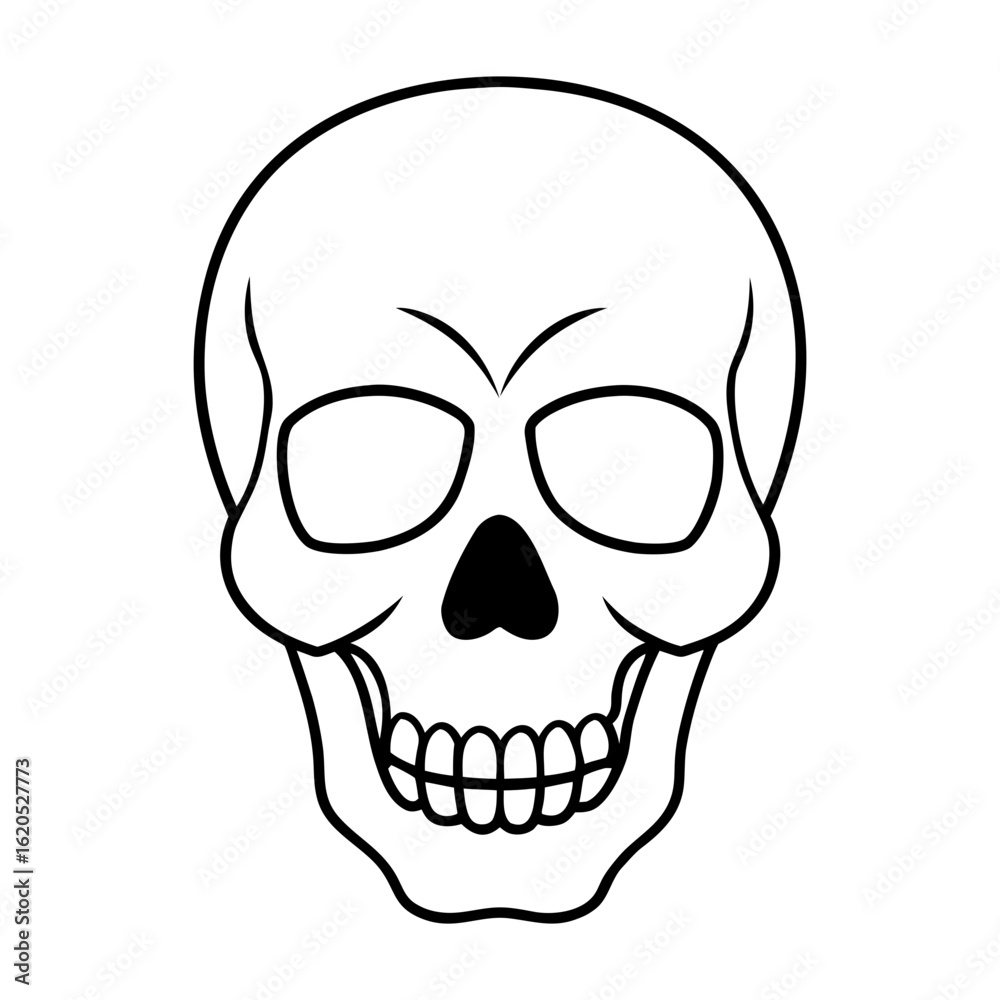 Creepy skull line art icon for Halloween horror and dark themed designs Vector illustration Creepy skull line art icon for Halloween horror and dark themed designs Vector illustration