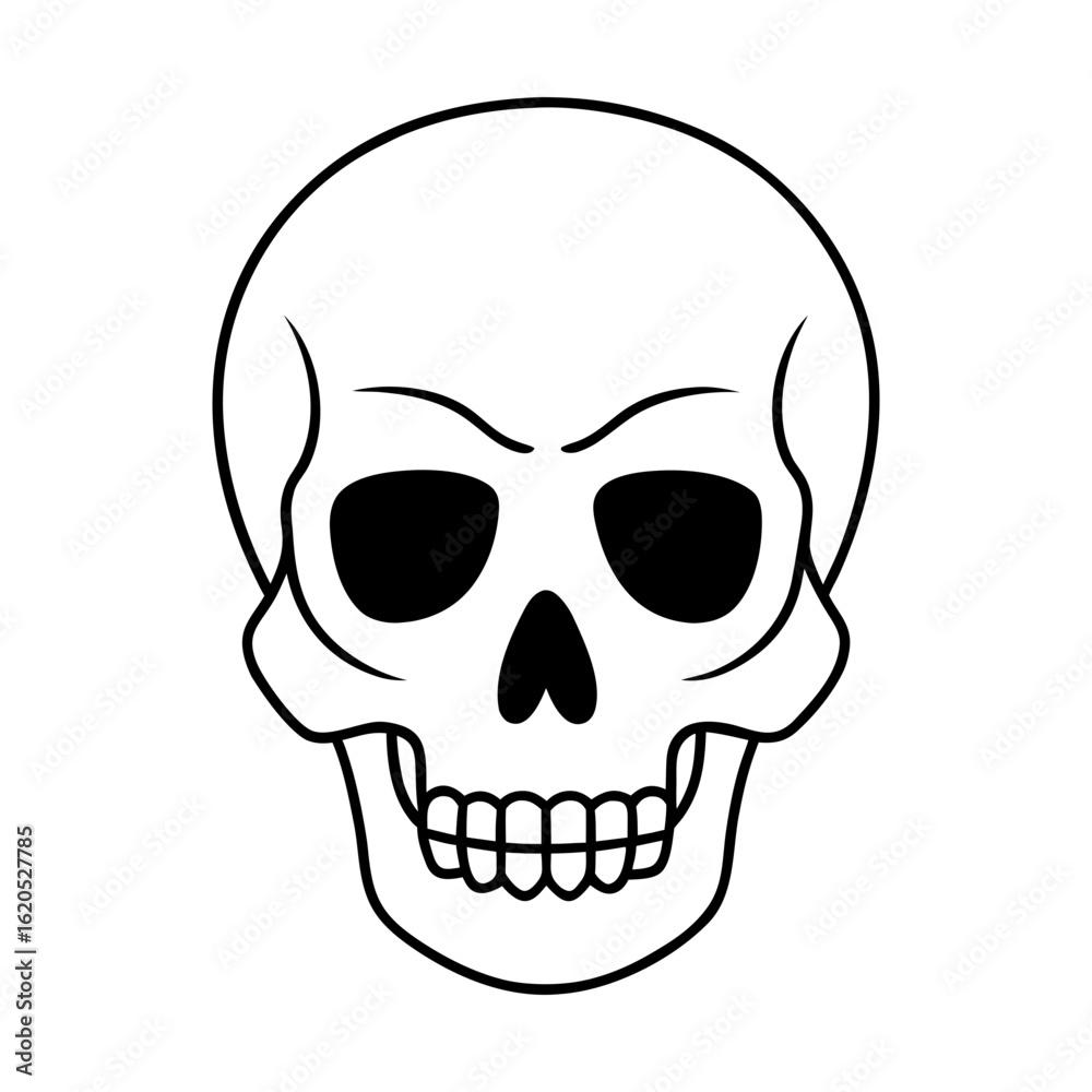Scary skull line art for spooky decorations and gothic artwork Vector illustration Scary skull line art for spooky decorations and gothic artwork Vector illustration