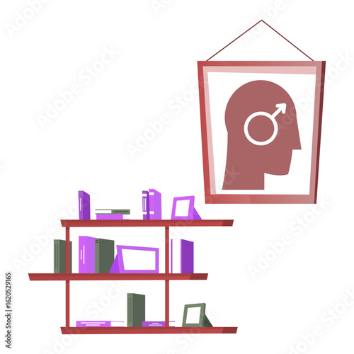 Male psychology and gender identity concept vectors illustration