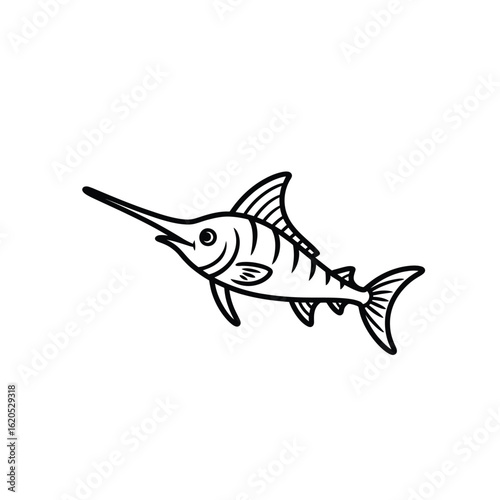 Marlin swimming ocean creature fish animal