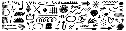 Hand-drawn Doodle Elements: Arrows, Shapes, & Lines - Design Kit