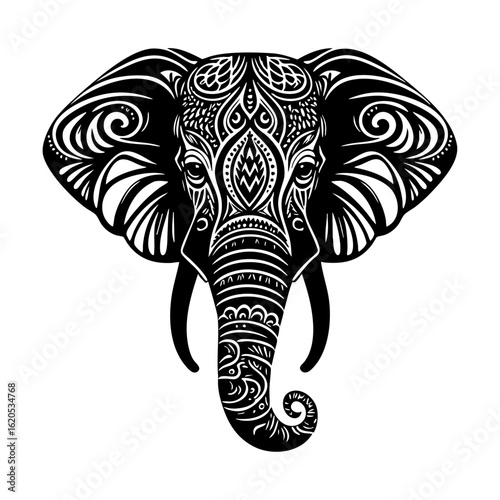 elephant head vector illustration