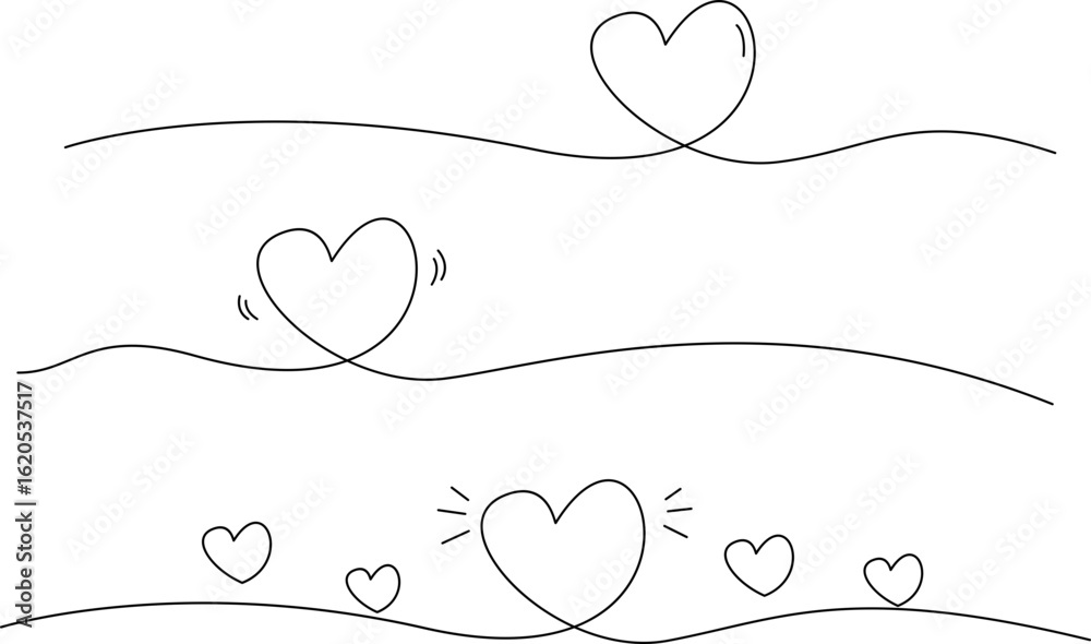 Fototapeta Hand drawn heart outline illustration