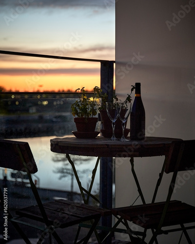 sunset on the terrace