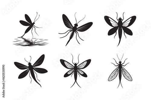 silhouette mayfly set