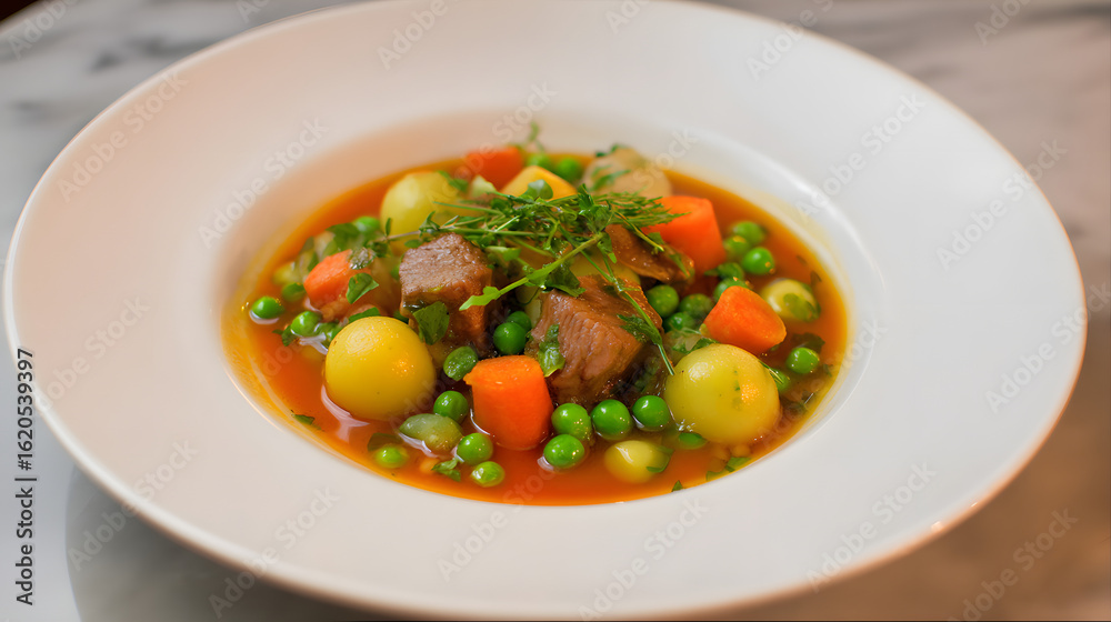 Spring Lamb Stew with Fresh Vegetables and Herbs in a Delightful Broth Spring Lamb Stew with Fresh Vegetables and Herbs in a Delightful Broth