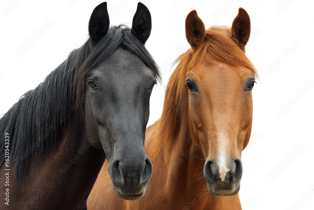 Horses portrait studio setting animal photography neutral background. Isolated on transparent background, png. Horses portrait studio setting animal photography neutral background. Isolated on transparent background, png.