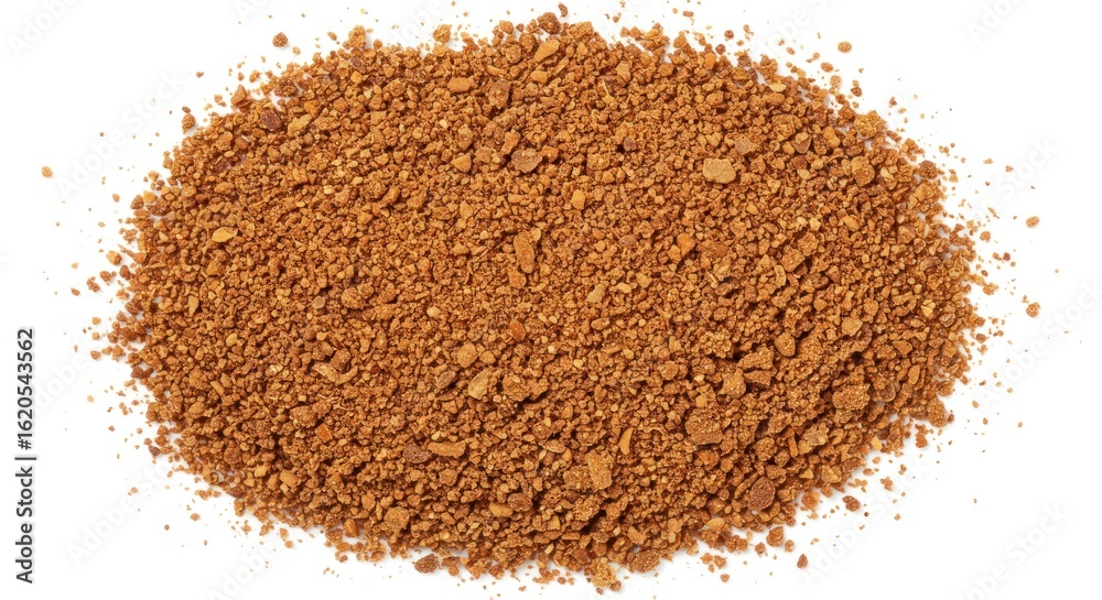 Pile of granular brown sugar on white background Pile of granular brown sugar on white background