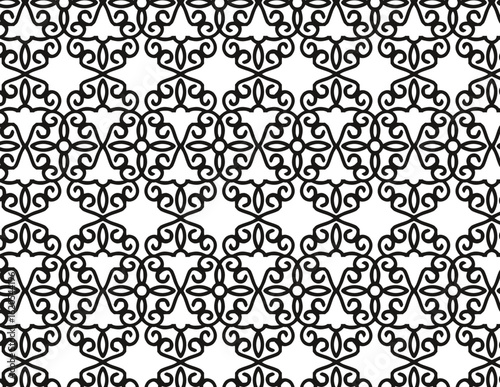 Monochrome Elegant Victorian Swirls Pattern