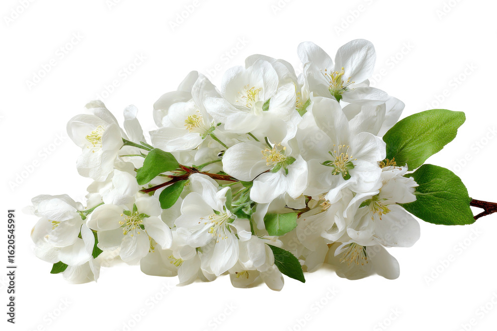 Fototapeta premium Spring blossom white flowers garden floral photography nature. Isolated on transparent background, png.