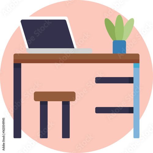 A furniture piece used for organizing and completing tasks, often found in home offices or study rooms.