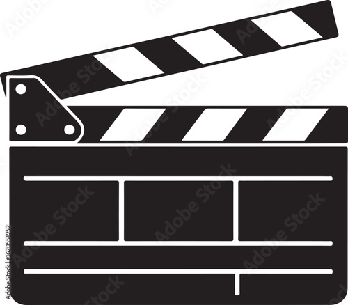 Classic film clapperboard silhouette for movie production