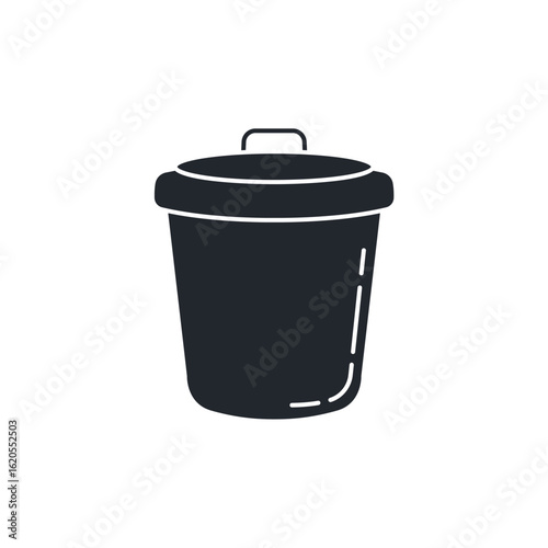 recycling bin with the universal recycle symbol. Represents waste management, sorting trash, and environmental responsibility.