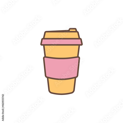 Reusable coffee cup or travel mug. A symbol of reducing single-use waste, sustainable habits, and zero waste living.