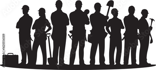 American Worker Silhouette Illustration

Hardworking Laborer Silhouette Vector

Construction Worker with Tools Silhouette

Strong American Worker Outline Art

Industrial Worker Silhouette Design