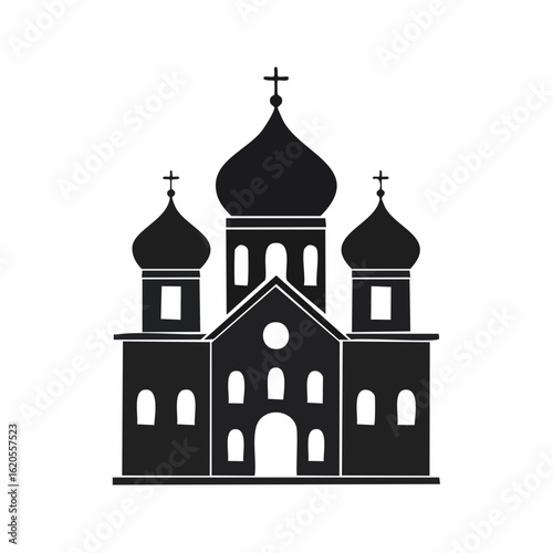 Simple Silhouette of an Ornate Eastern Orthodox Church