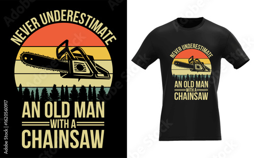 Funny Lumberjack Design For Men Dad Logger Arborist Chainsaw