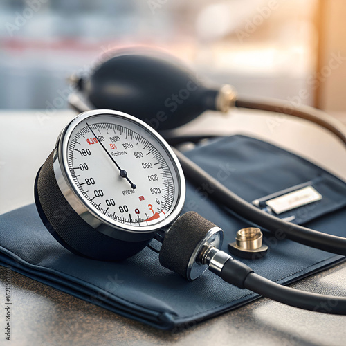 closeup of bp apparatus used to measure blood pressure