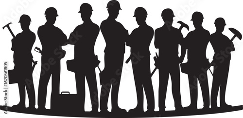 American Worker Silhouette Illustration

Hardworking Laborer Silhouette Vector

Construction Worker with Tools Silhouette

Strong American Worker Outline Art

Industrial Worker Silhouette Design