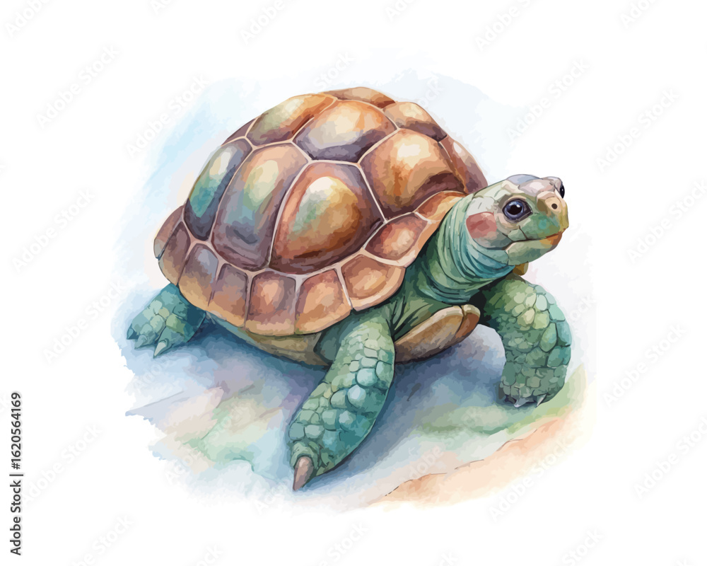Fototapeta premium watercolor Turtle vector illustration isolated on white background