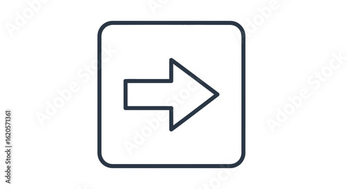 Free Download Right arrow inside a square with rounded corners indicating direction and navigation on a white background - GFXLoad