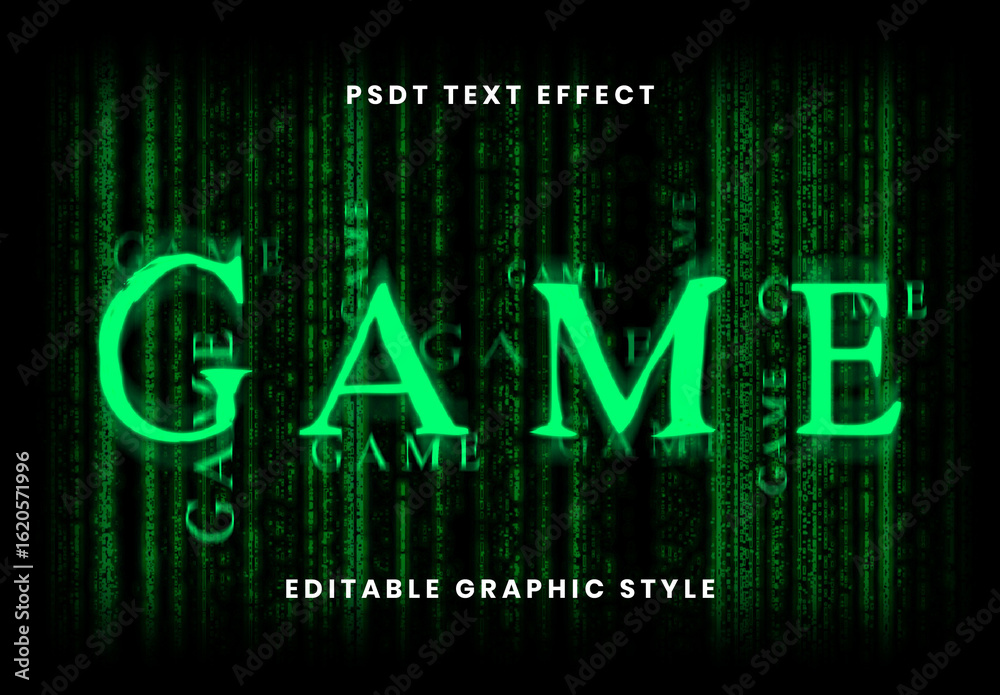 Glitch Matrix Code Text Effect Stock Template | Adobe Stock