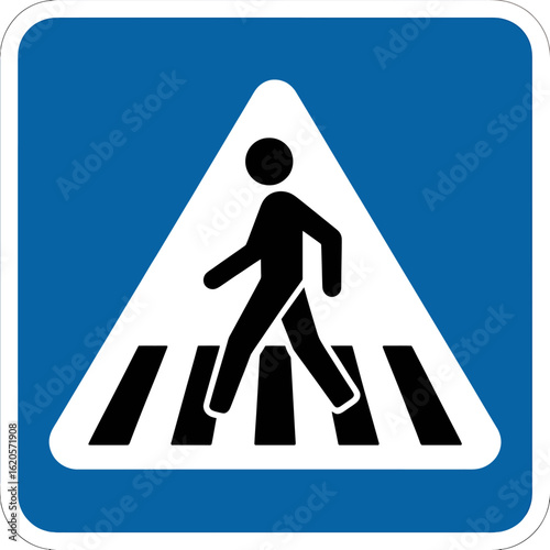 Pedestrian crossing sign safety road traffic crosswalk caution zone walking street illustration guidance safety and street regulations