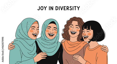 Diverse Women Embracing Unity: Joy in Diversity