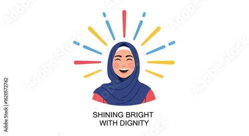 Empowered Woman in Hijab: Shining with Dignity