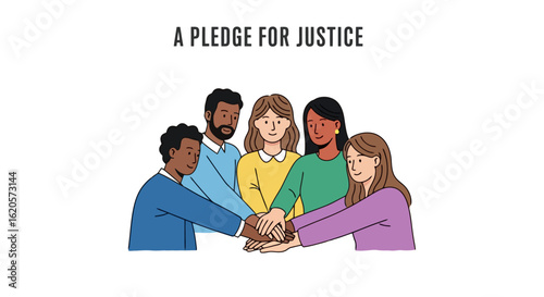 United for Justice: Diverse Hands in Solidarity