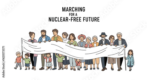 Peaceful Protest: A Diverse Group Marching for a Nuclear-Free Future
