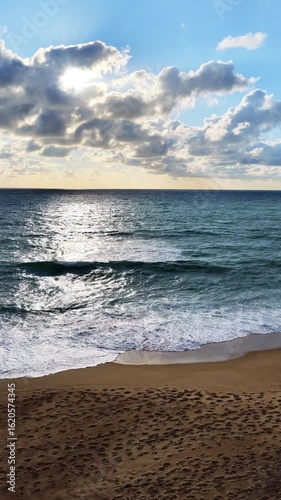 Vagues et plage vertical