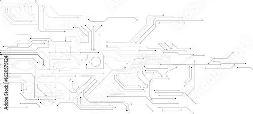 circuit board backgroundVector Technology connected white lines and dots with electronics elements on tech bg. 
