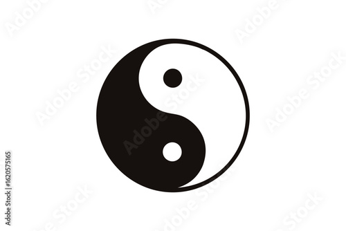 Vector illustration of a yin-yang symbol for balance and harmony