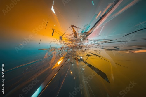 Abstract explosion of light and color creating a dynamic and energetic visual experience