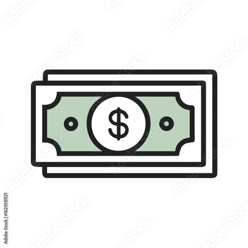 Money in hand icon Save money sign. Cash, loan, coin, dollar, saving, budget, finance, growth, investment, earning money, revenue symbol. Hands holding dollar coin flat and line style - stock vector.
