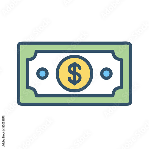 Money in hand icon Save money sign. Cash, loan, coin, dollar, saving, budget, finance, growth, investment, earning money, revenue symbol. Hands holding dollar coin flat and line style - stock vector.