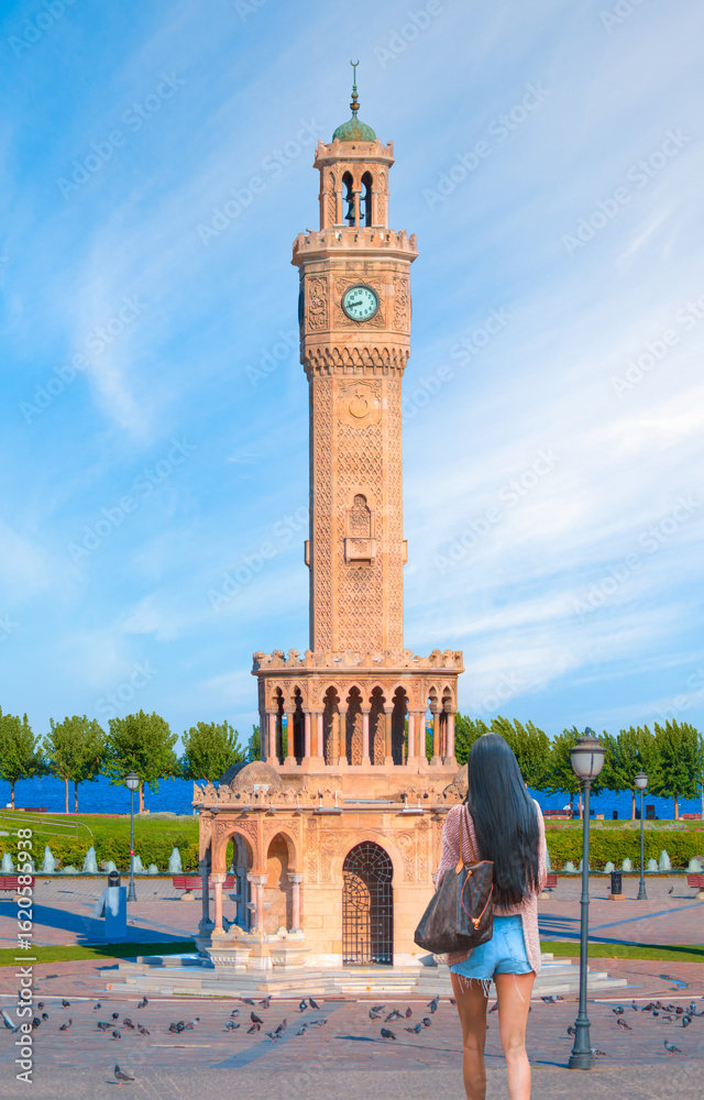 Fototapeta premium Izmir clock tower. The famous clock tower became the symbol of Izmir