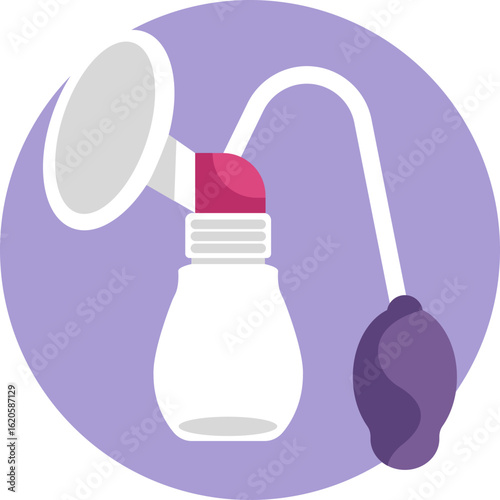 Manual breast pump used to extract milk for feeding or storage.