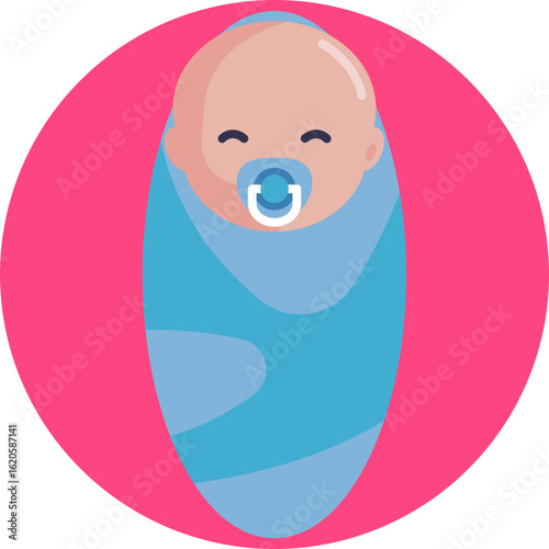 Icon depicting a swaddled infant, emphasizing newborn health and maternity care.