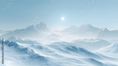 Wallpaper Mural Soft Snowy Surface With Centered Light And Flat Mountains white isolated background : Batch, in high resolution clean minimal style stock photo illustration background image ideal for templates advert Torontodigital.ca