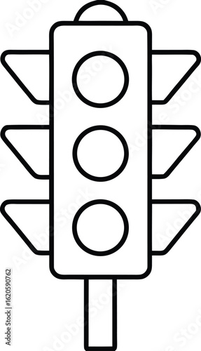 trafficlight icon outline vector illustration on transparent background
