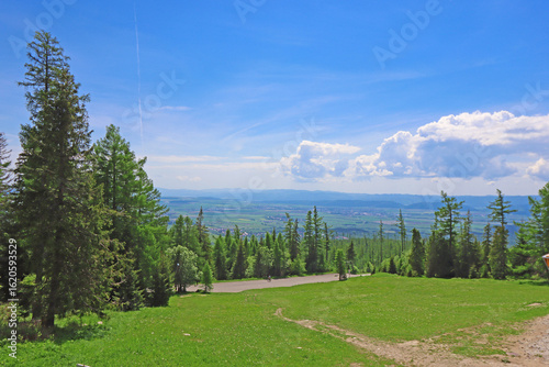 View from Hrebienok - well known tourist center above Stary Smokovec in High Tatras, Slovakia