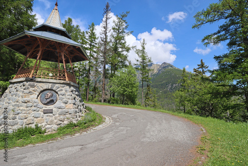 Pavilion of Dezidera Szilagyiho, Hungarian famous person, Hrebienok, High Tatras mountains, Slovakia