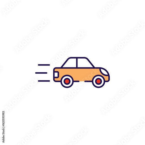 High Speed Auto icon design with white background stock illustration