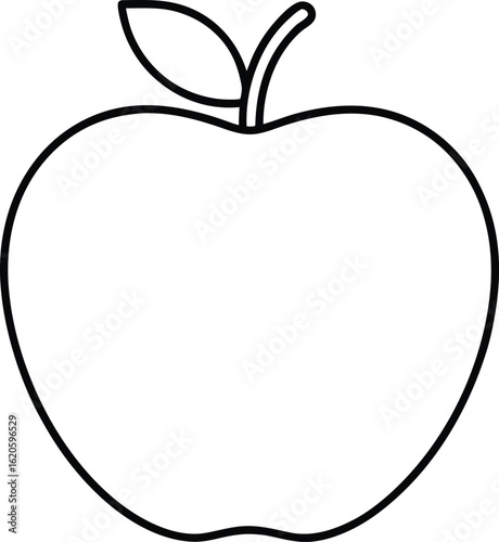 apple icon outline vector illustration on transparent background