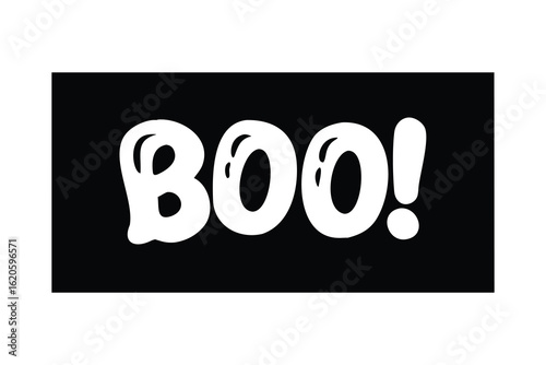 Boo! Halloween spooky text design for frightful celebration