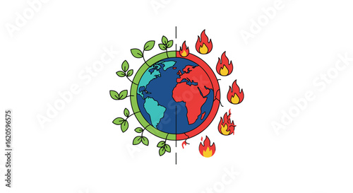 Visualizing global warming and climate change impacts on our planet earth