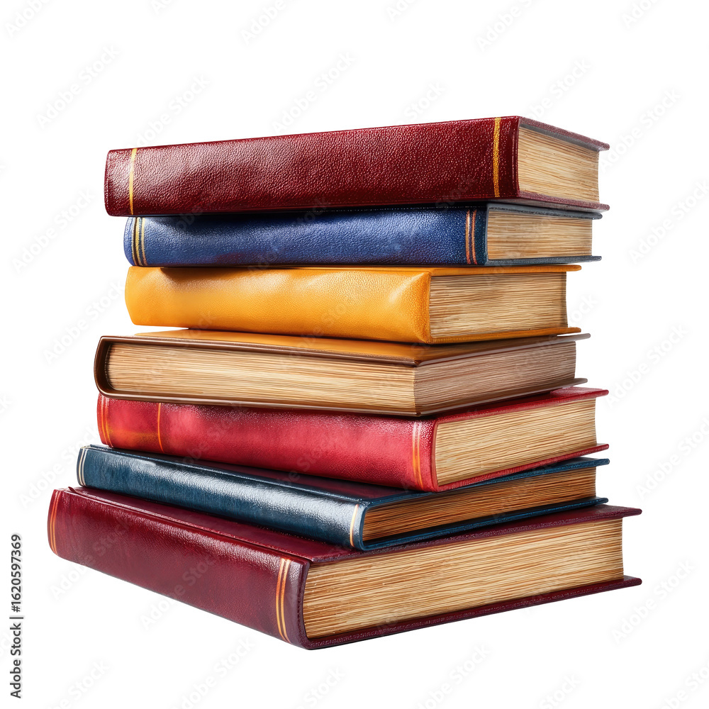 Fototapeta premium Stack of colorful hardback books (1)